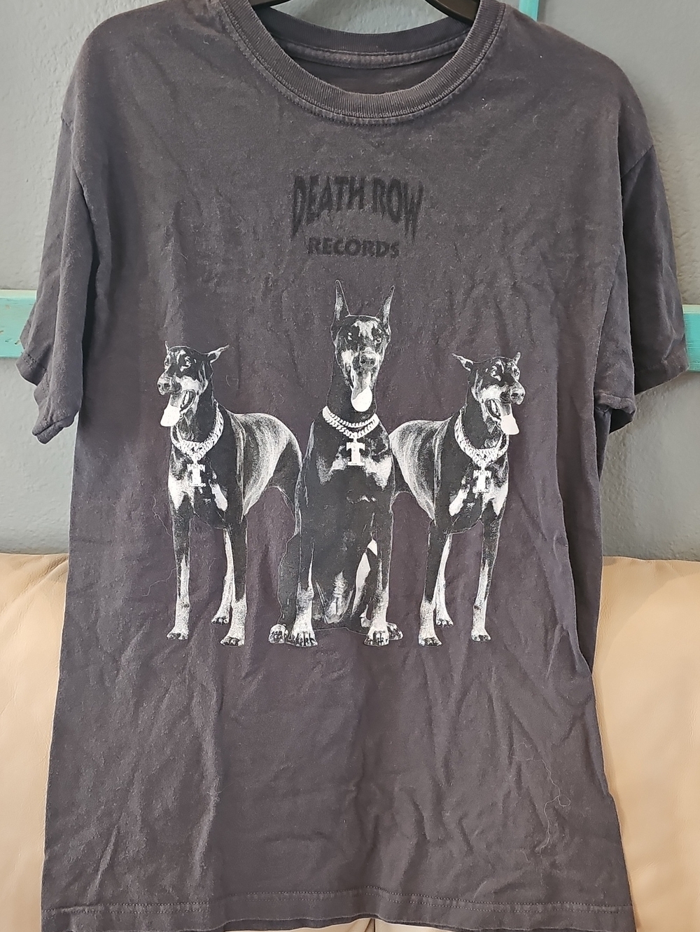Death Row Records Black Graphic Doberman Tee